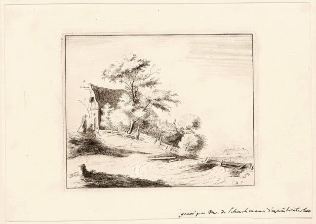 Schachmann Grafik "Bauernhaus", Karl Adolf Gottlob von Schachmann