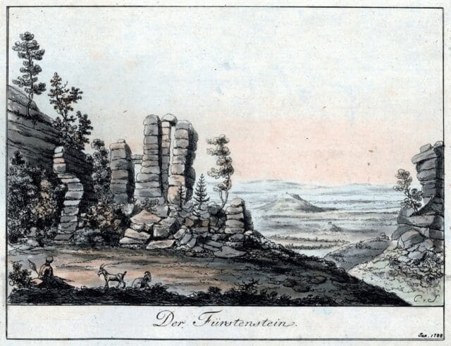 Grafik "Der Fürstenstein", 1788, Karl Adolf Gottlob von Schachmann