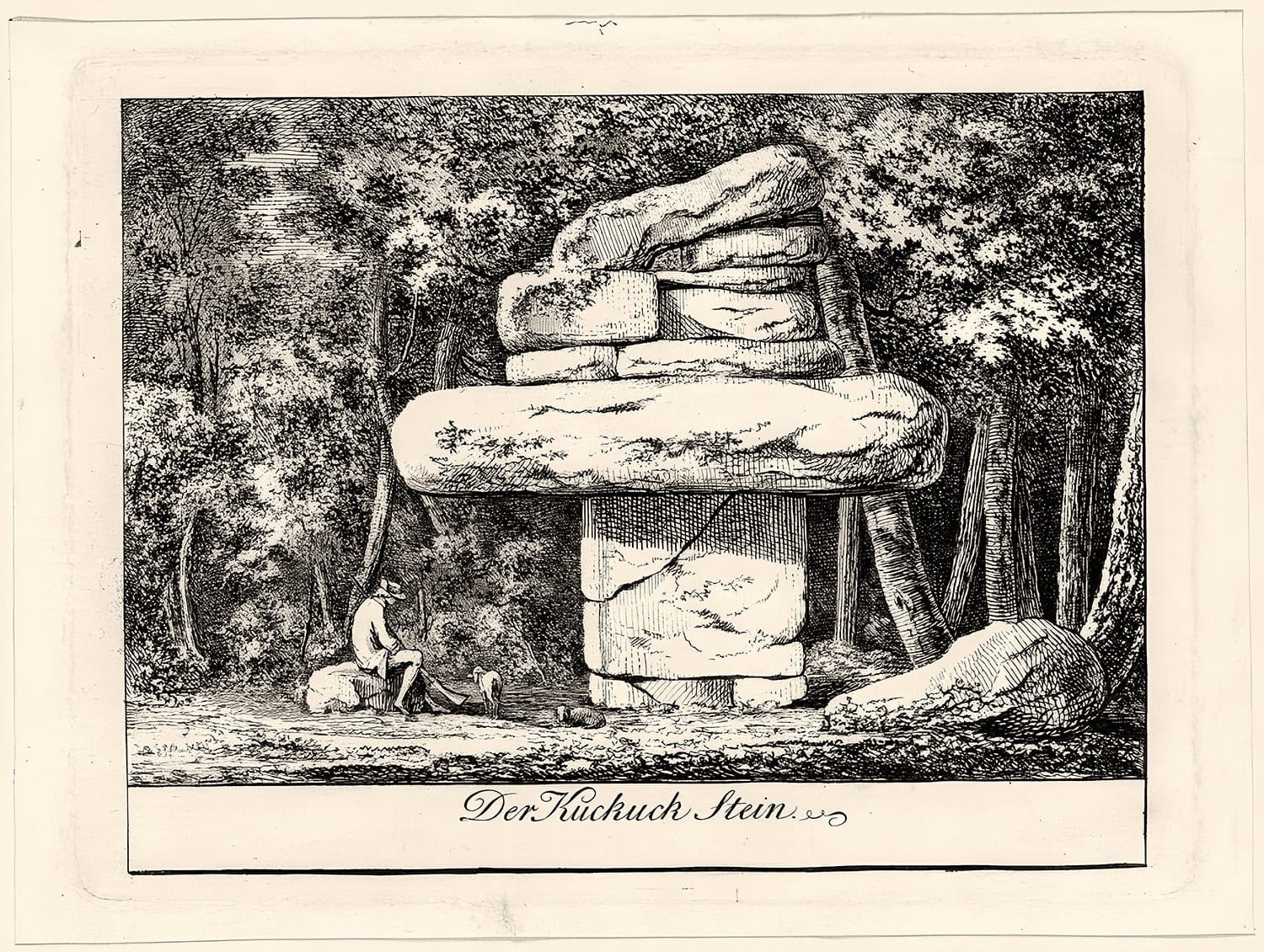 Schachmann Grafik "Der Der Kuckuckstein" Karl Adolf Gottlob von Schachmann